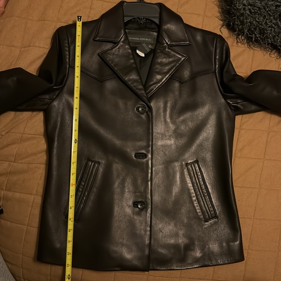 Banana Republic soft leather jacket, black small size. Y2K fashion. - Picture 8 of 10
